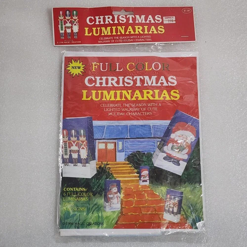 Full Color‎ Christmas Luminarias 6 Bags Vintage 1996 Magic Creations New